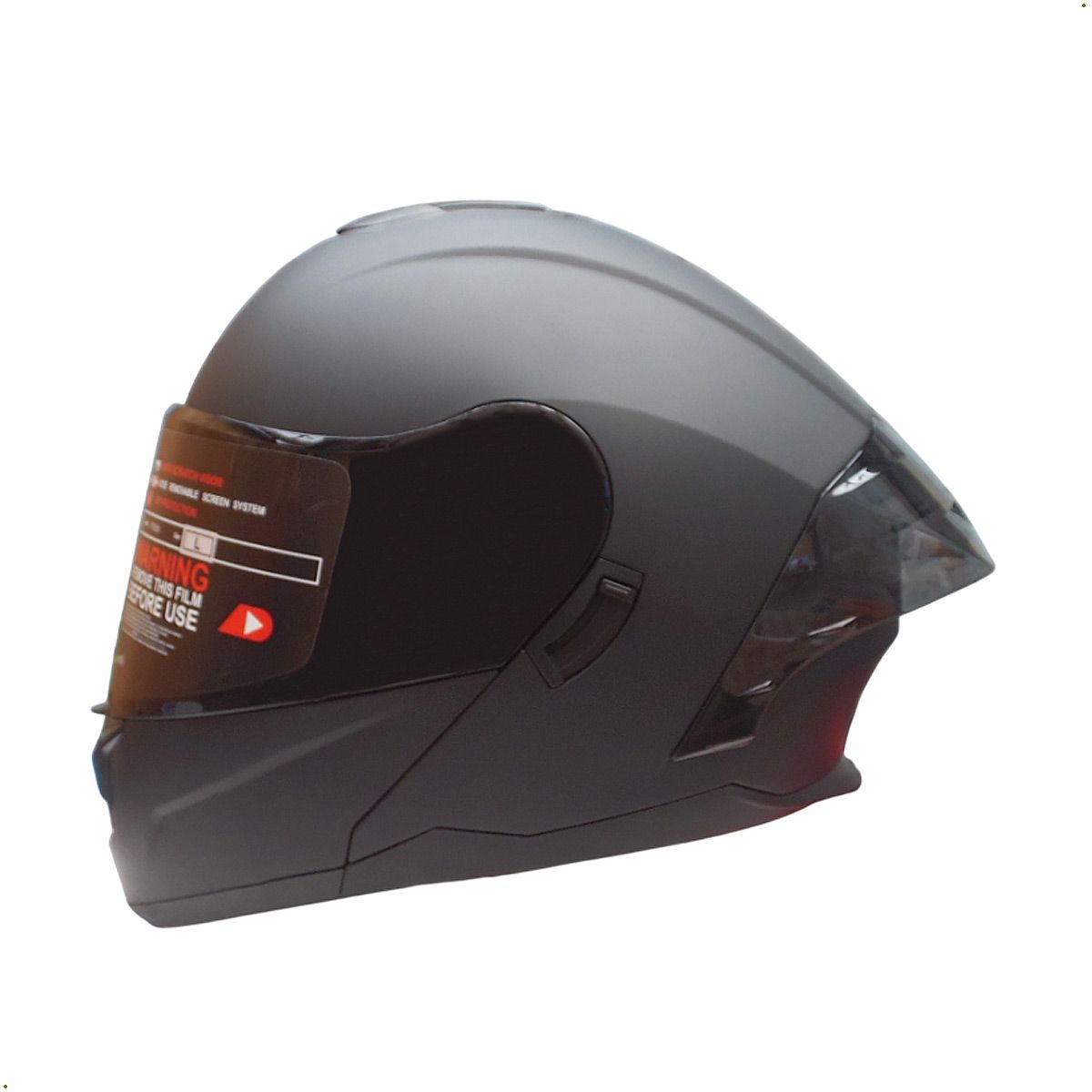 GENERICO - Casco De Moto Flip Up Ff900 Abatible Negro Mate Talla L