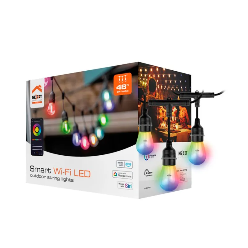 NEXXT SOLUTIONS - GUIRNALDA DE LUCES NEXXT RGB 24 BULBS48FT PN NHB-O100