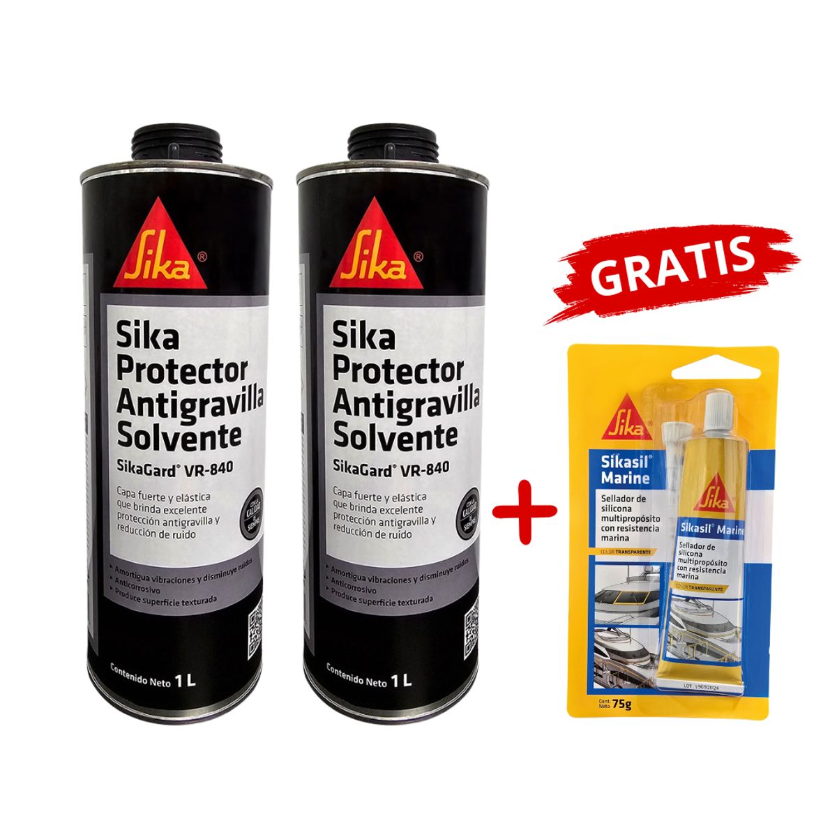 SIKA - 2Resina Protectora p Autos Sikagard®VR-840 1L+Sikasil Marine