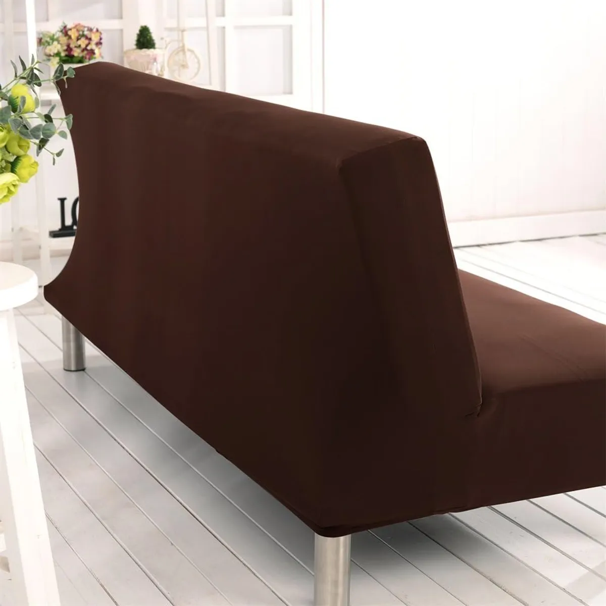 GENERICO - Funda de sofa cama futon  sin brazos color Marrón