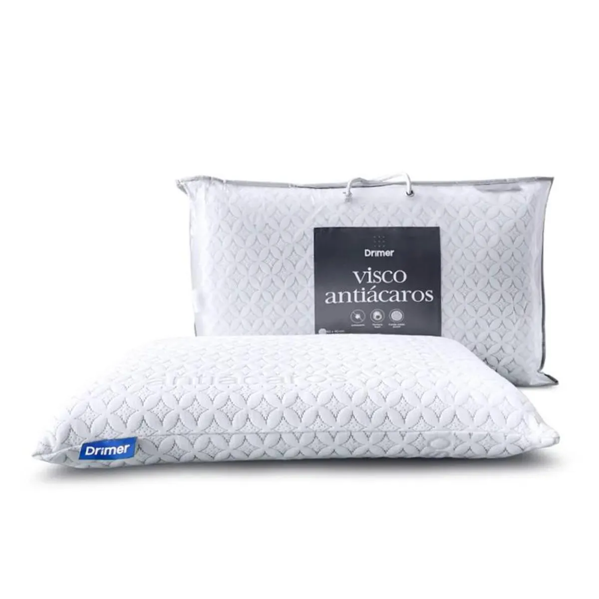 DRIMER - Pack Almohada Visco Antiacaros Estandar 60X40cm