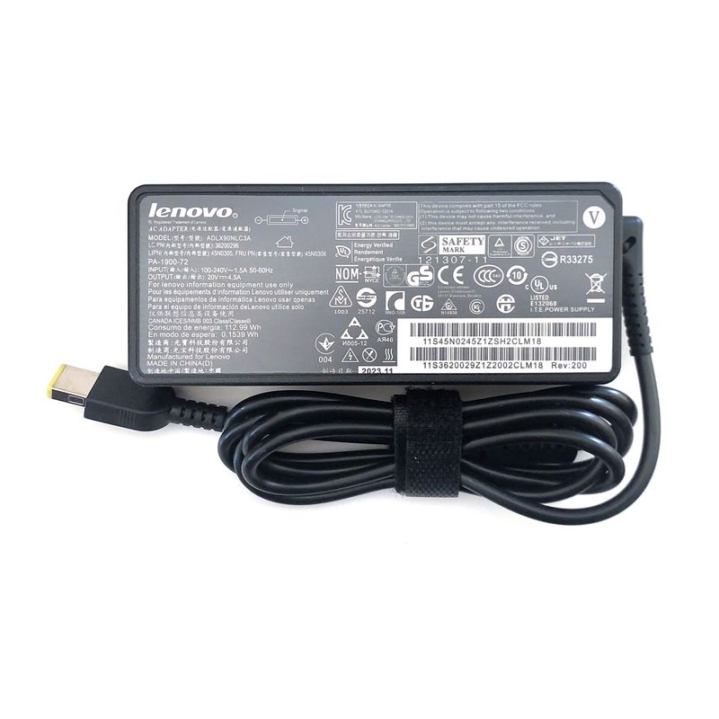 LENOVO - CARGADOR LENOVO 90W 20V PUNTA AMARILLA USB IDEAPAD PN ADLX90NLC3A