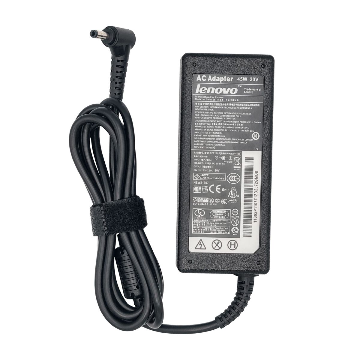 LENOVO - CARGADOR LENOVO 45W 20V PUNTA NEGRA PEQUEÑA 40 X 17MM PN 92P1107