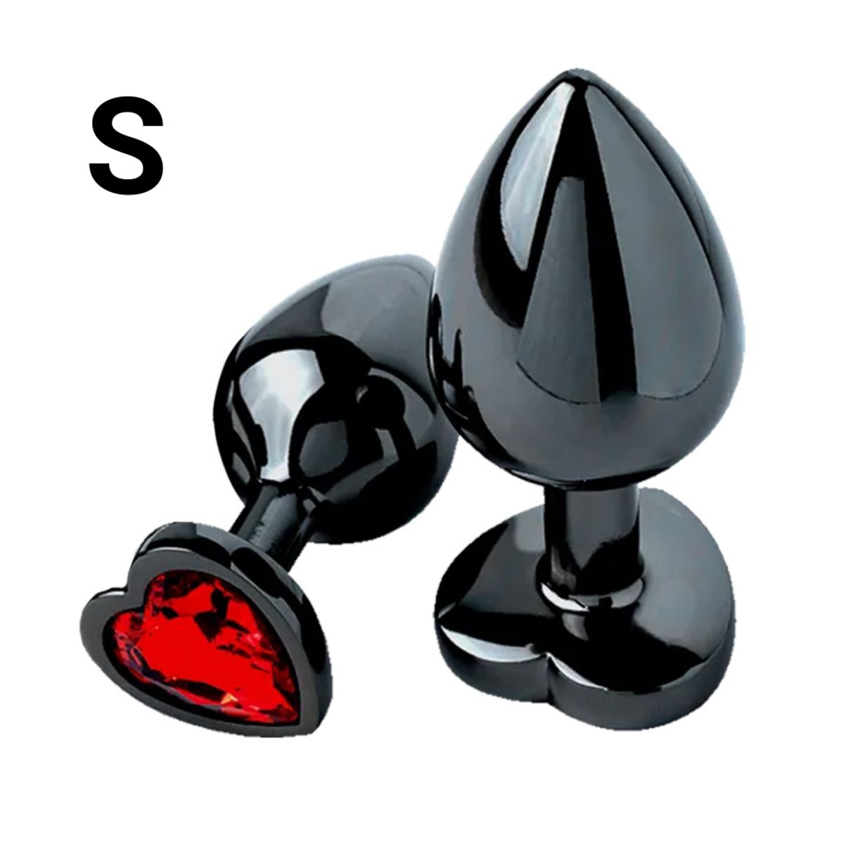 DR PINKY - Plug Talla S Dilatador Anal de Aluminio Consolador Joya Corazon Rojo