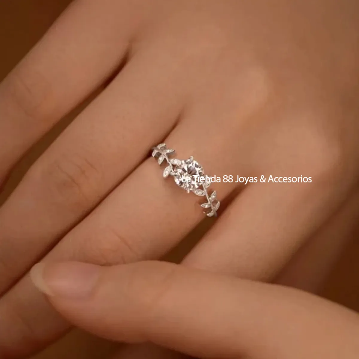 LA TIENDA 88 JOYAS Y ACCESORIOS - La Tienda 88 - Anillo De Compromiso Mujer Bañado Oro 18k - Blanco