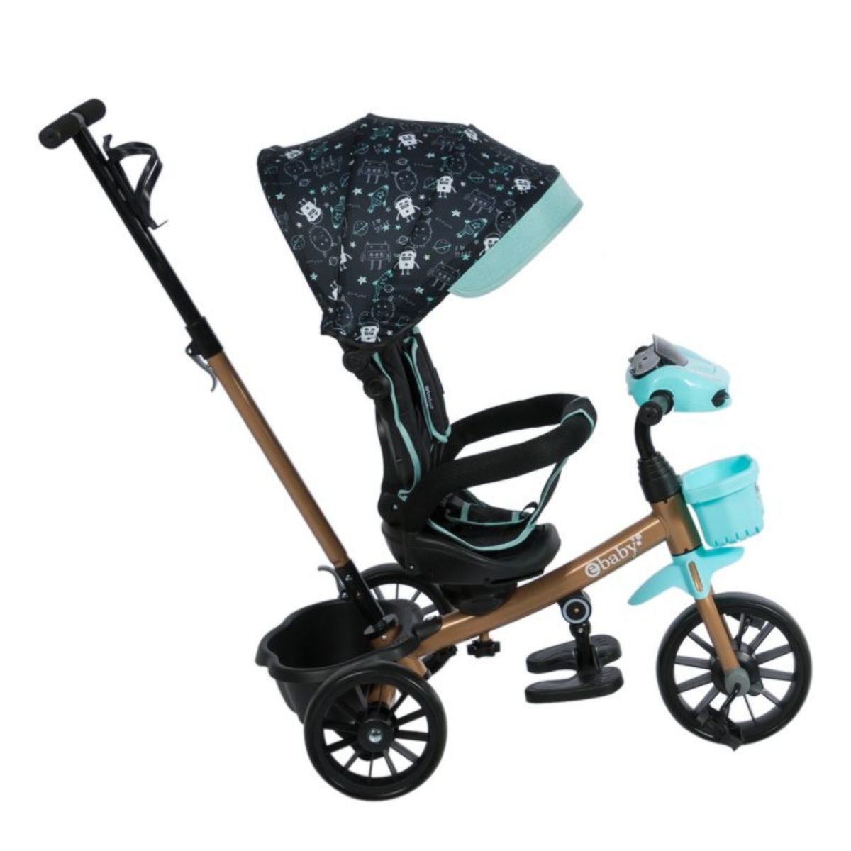 EBABY - Triciclo musical con asiento giratorio Sky Verde