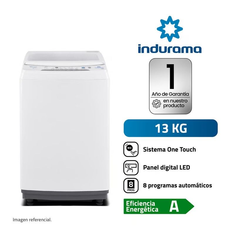 INDURAMA - Lavadora 13KG Carga Superior LRI-13BLA