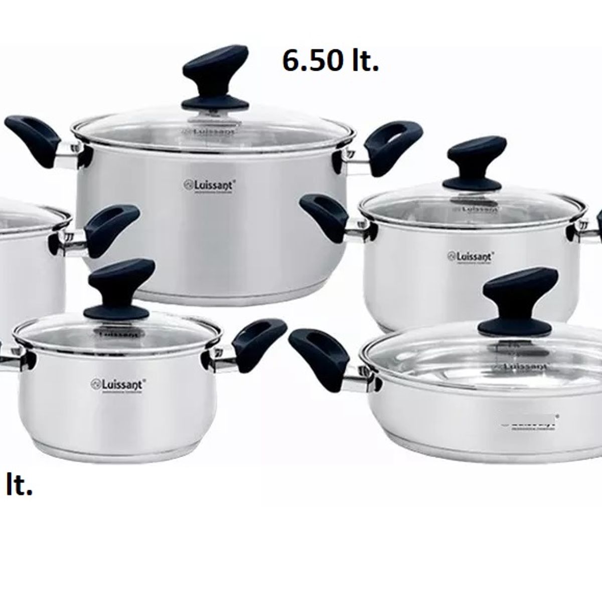 LUISSANT - Juego De Ollas Acero Inoxidable 10 Piezas Luissant