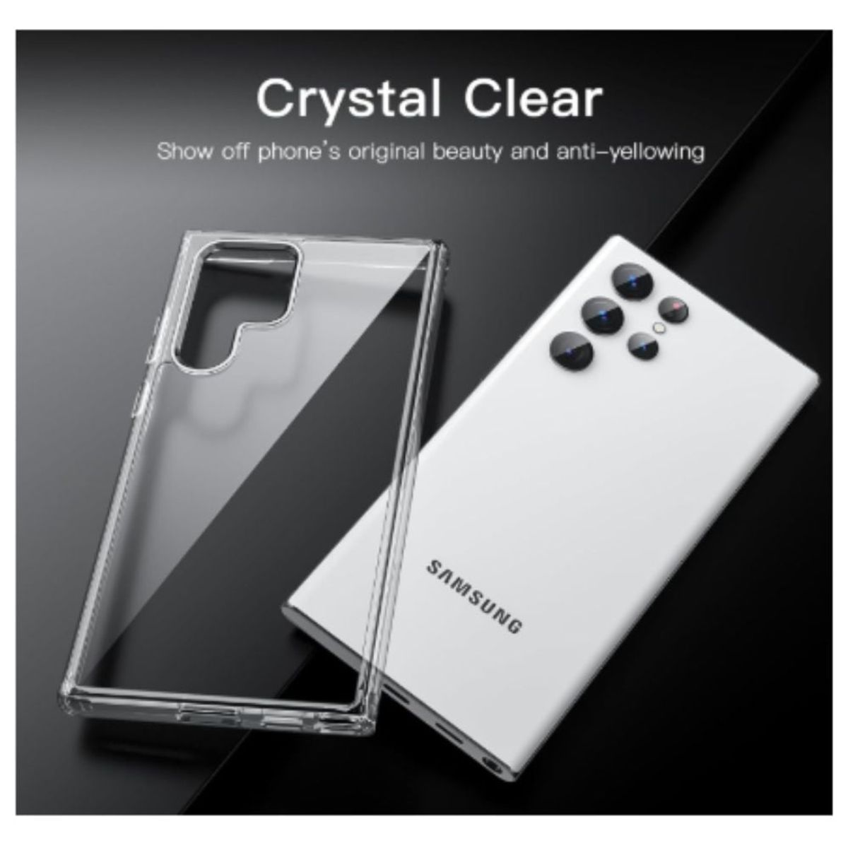 GENERICO - Case Space transparente con mica para Samsung S22 Ultra