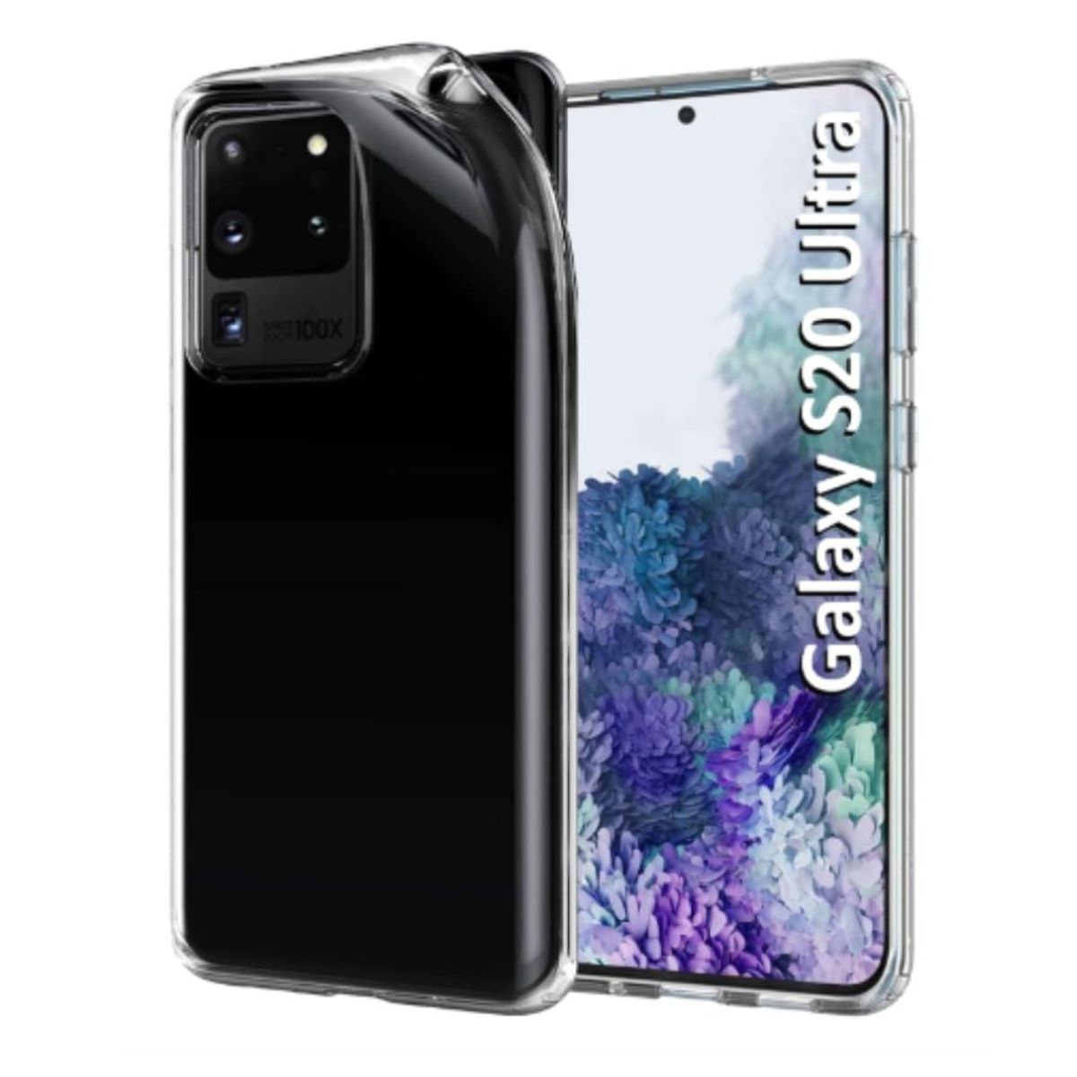 GENERICO - Case Space transparente con mica para Samsung S20 Ultra