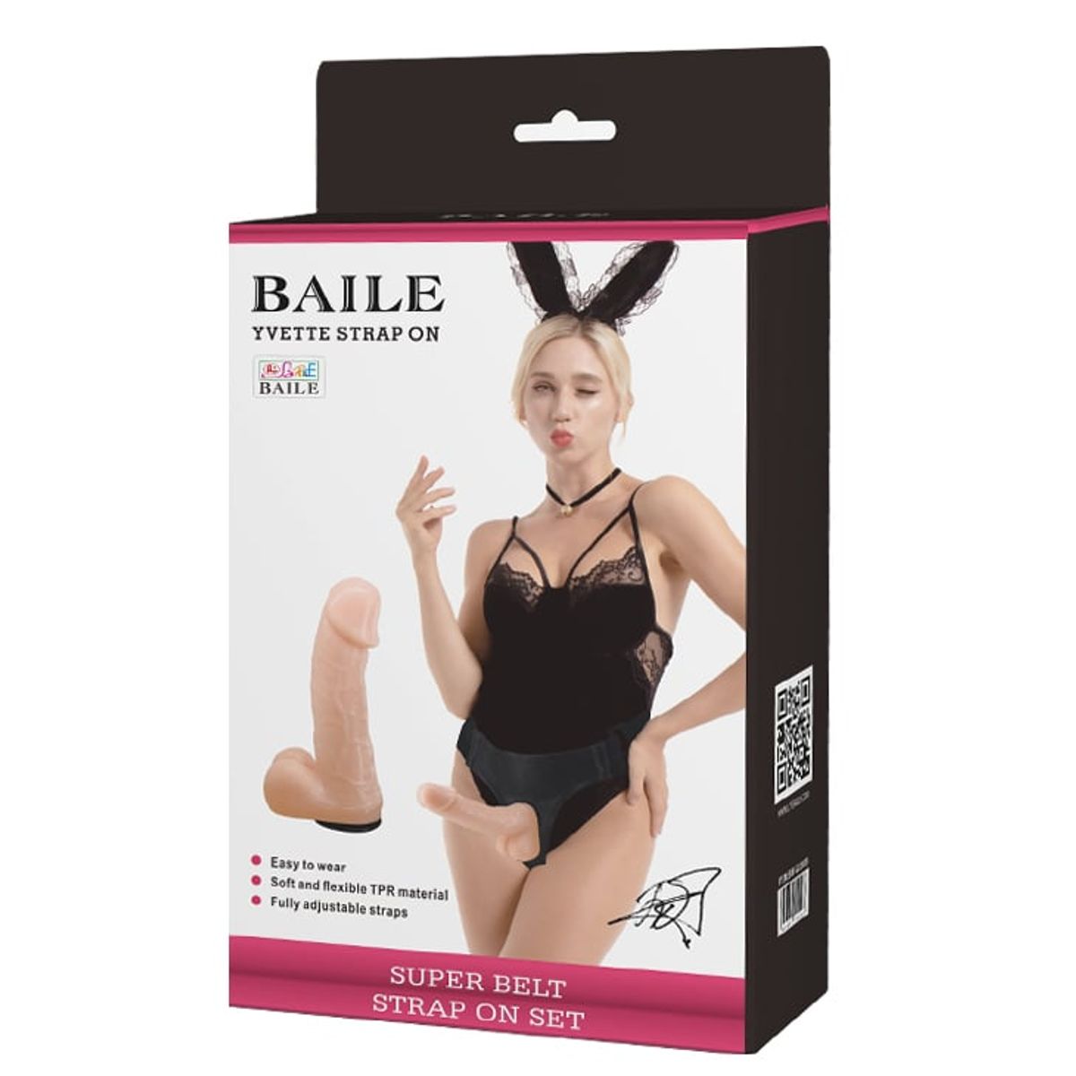 BAILE - Dildo Realista con Arnés Yvette  18.5 cm x Ø 4cm BDSM Strap On Femenino