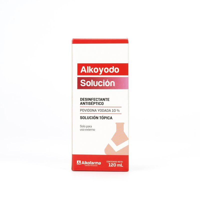 ALKOFARMA - Yodo Solución Povidona Yodada 10% Yodopovidona de 120 ML ALKOFARMA