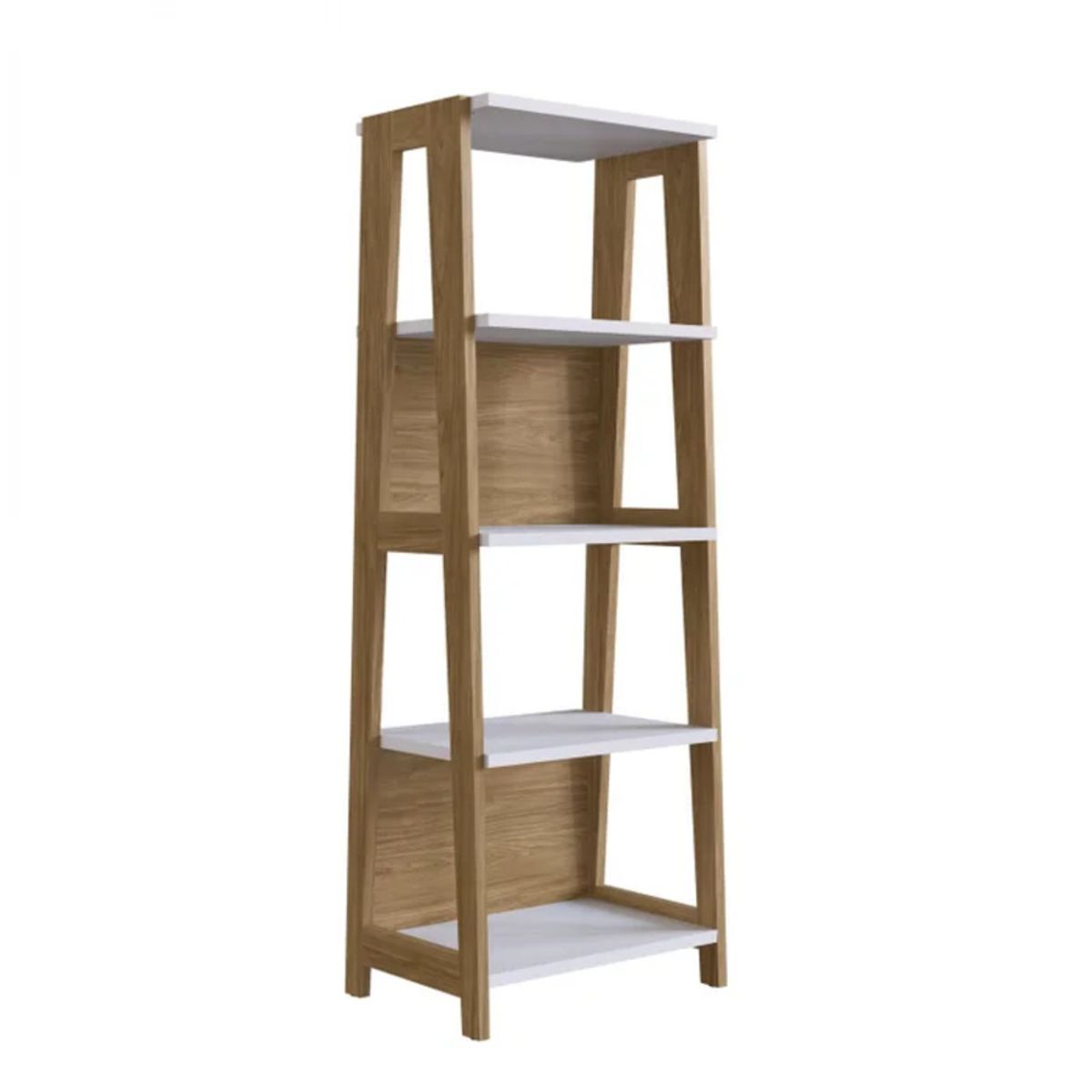 R&R MUEBLES - Estante Moderno Hirose Marrón y Blanco R&R MUEBLES