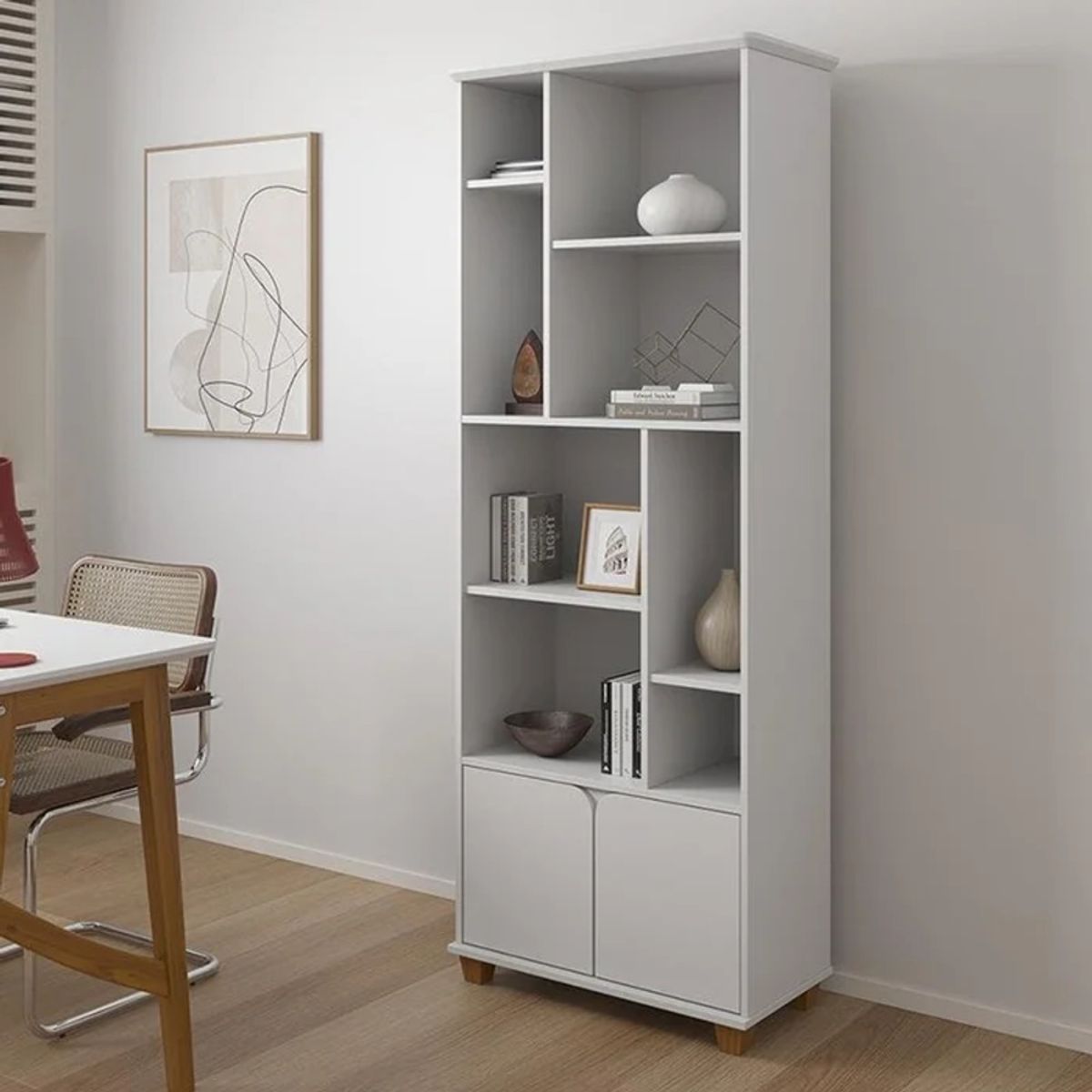 R&R MUEBLES - Estante Moderno Natsko Blanco R&R MUEBLES