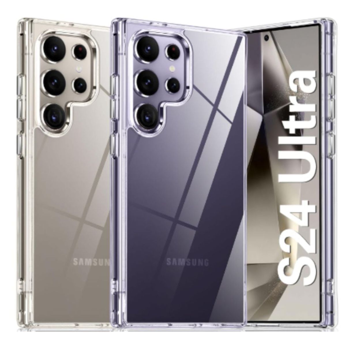 GENERICO - Case Space transparente con mica para Samsung S24 Ultra