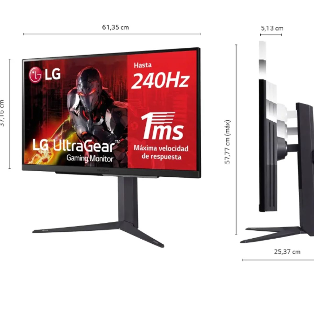 LG - MONITOR LG 27GR83Q-B PANEL IPS 2K QHD 27 HDR400 240HZ 1MS PIVOTE