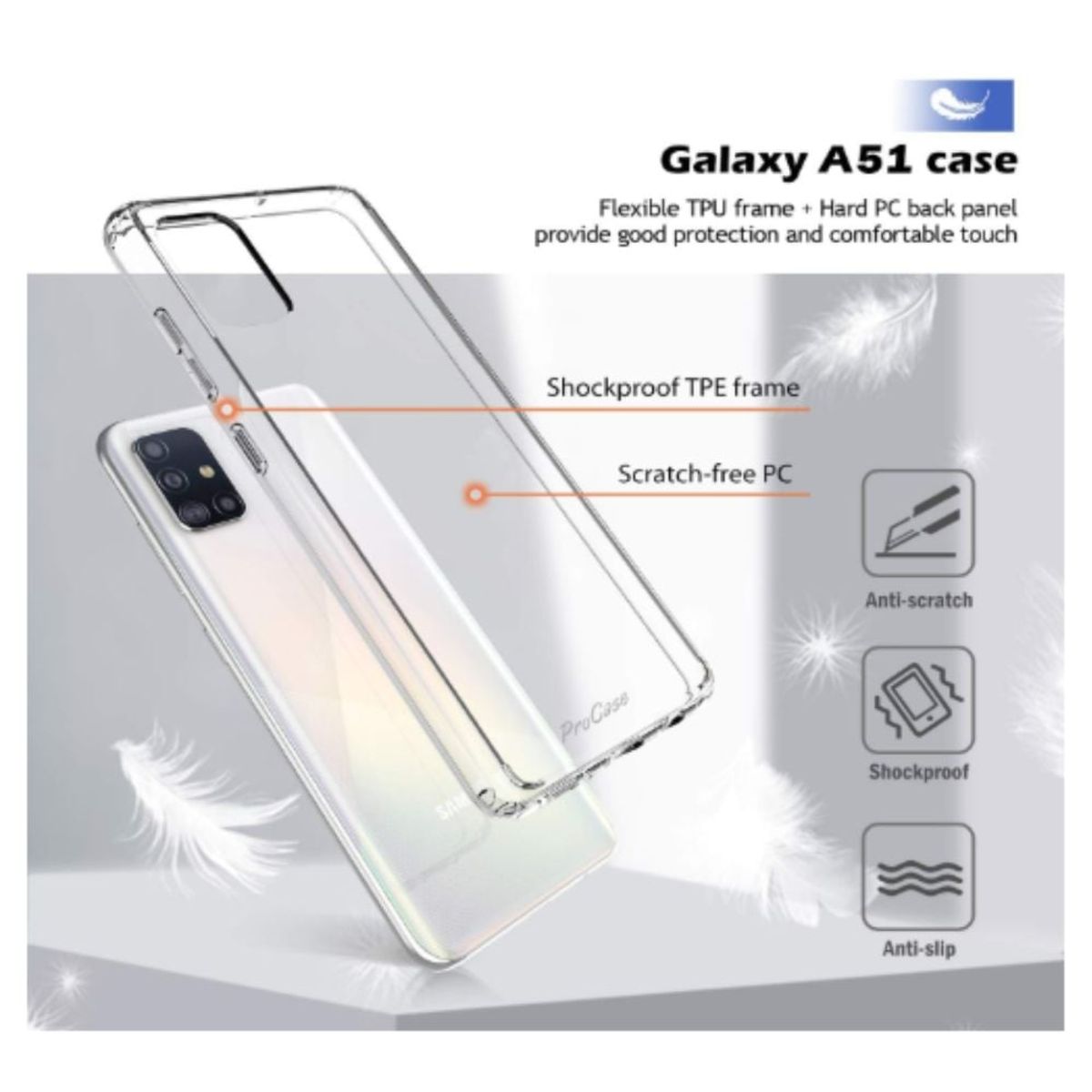 GENERICO - Case Space transparente para Samsung A51