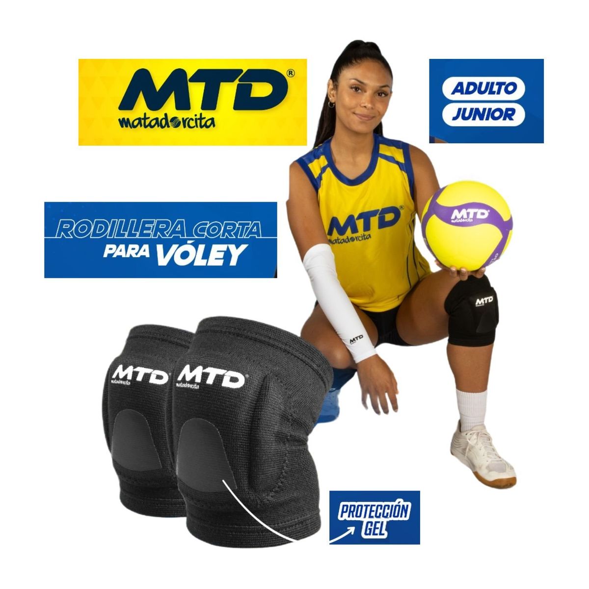 MTD - Rodilleras Voley MTD de Cúpula de Gel - Talla Adulto