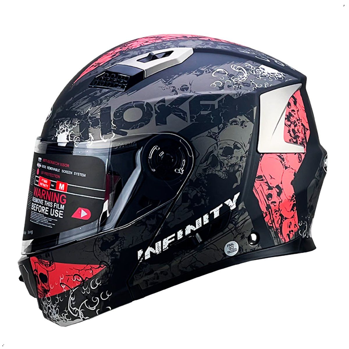 GENERICO - Casco Moto Hoken Infinity FF860 Abatible Certificado Talla M