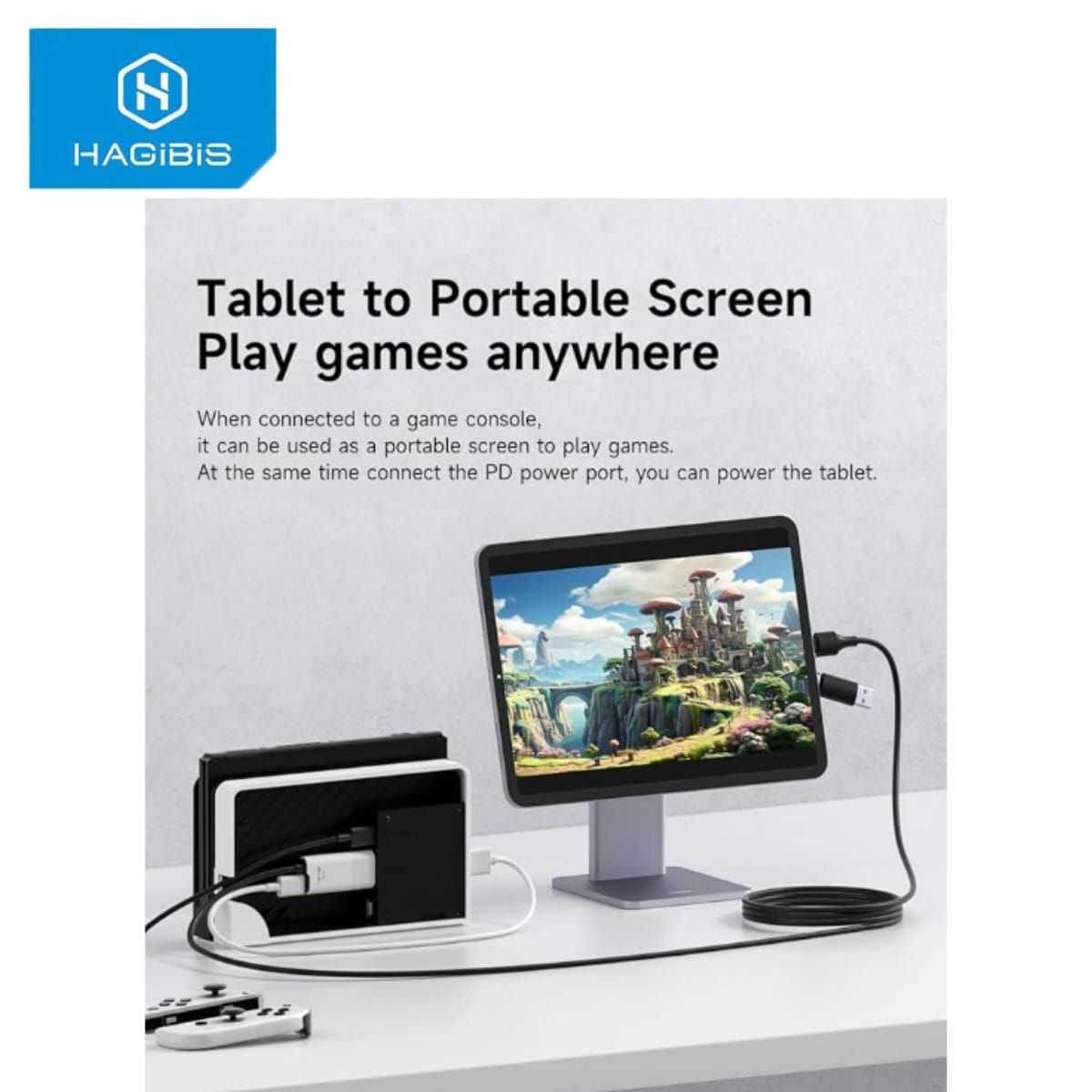 HAGIBIS - CAPTURADOR DE VIDEO TIPO C A HDMI CABLE DE 2M CON OTG USB HAGIBIS