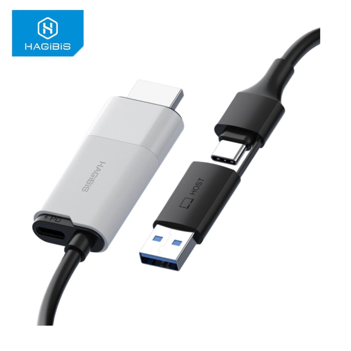 HAGIBIS - CAPTURADOR DE VIDEO TIPO C A HDMI CABLE DE 2M CON OTG USB HAGIBIS