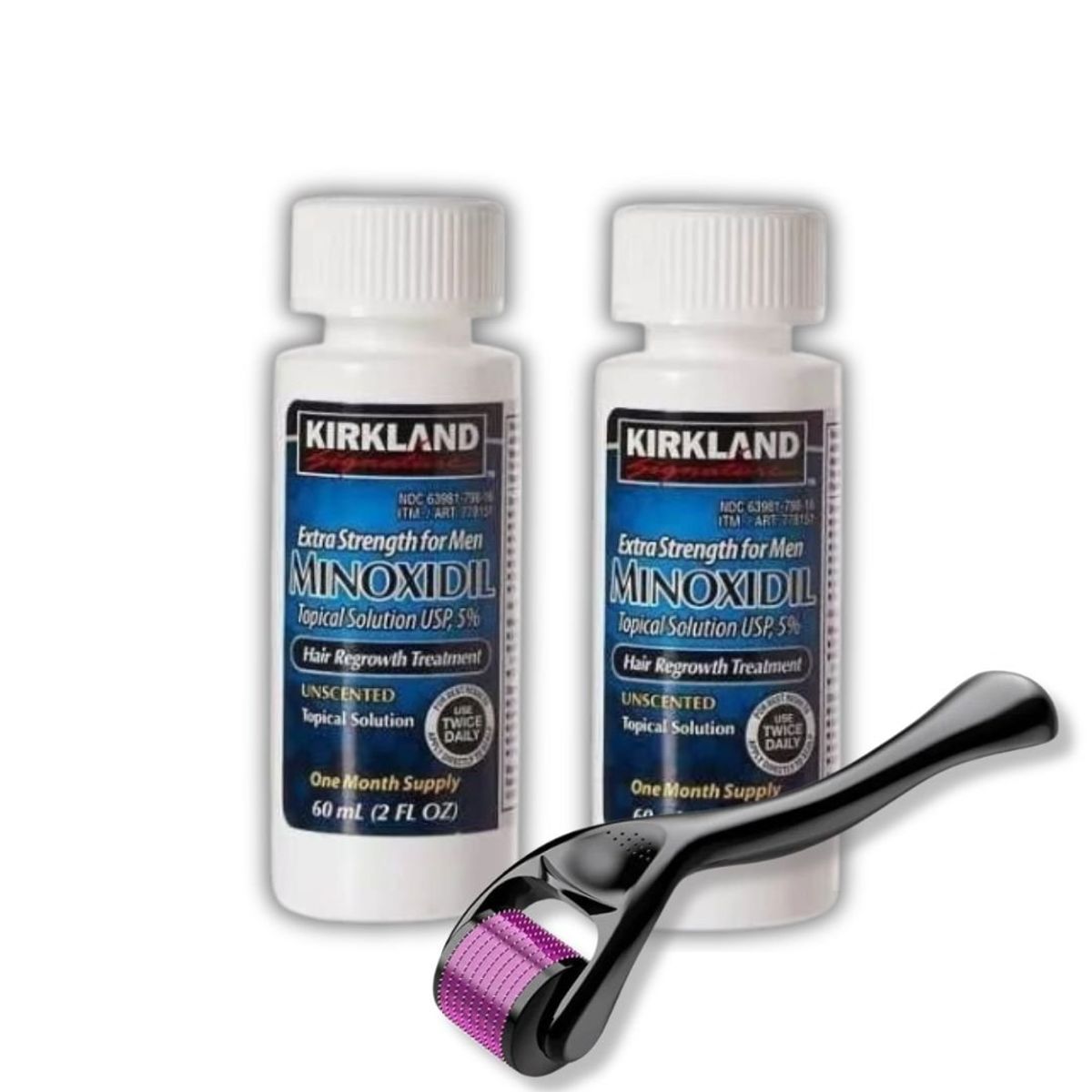 KIRKLAND - Minoxidil Topical Solution Kirkland x2Unids + Dermarroller