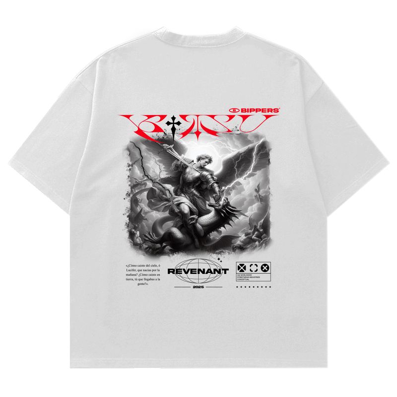 HOLGU - Polo Oversize Hombre Algodon Angel - Blanco