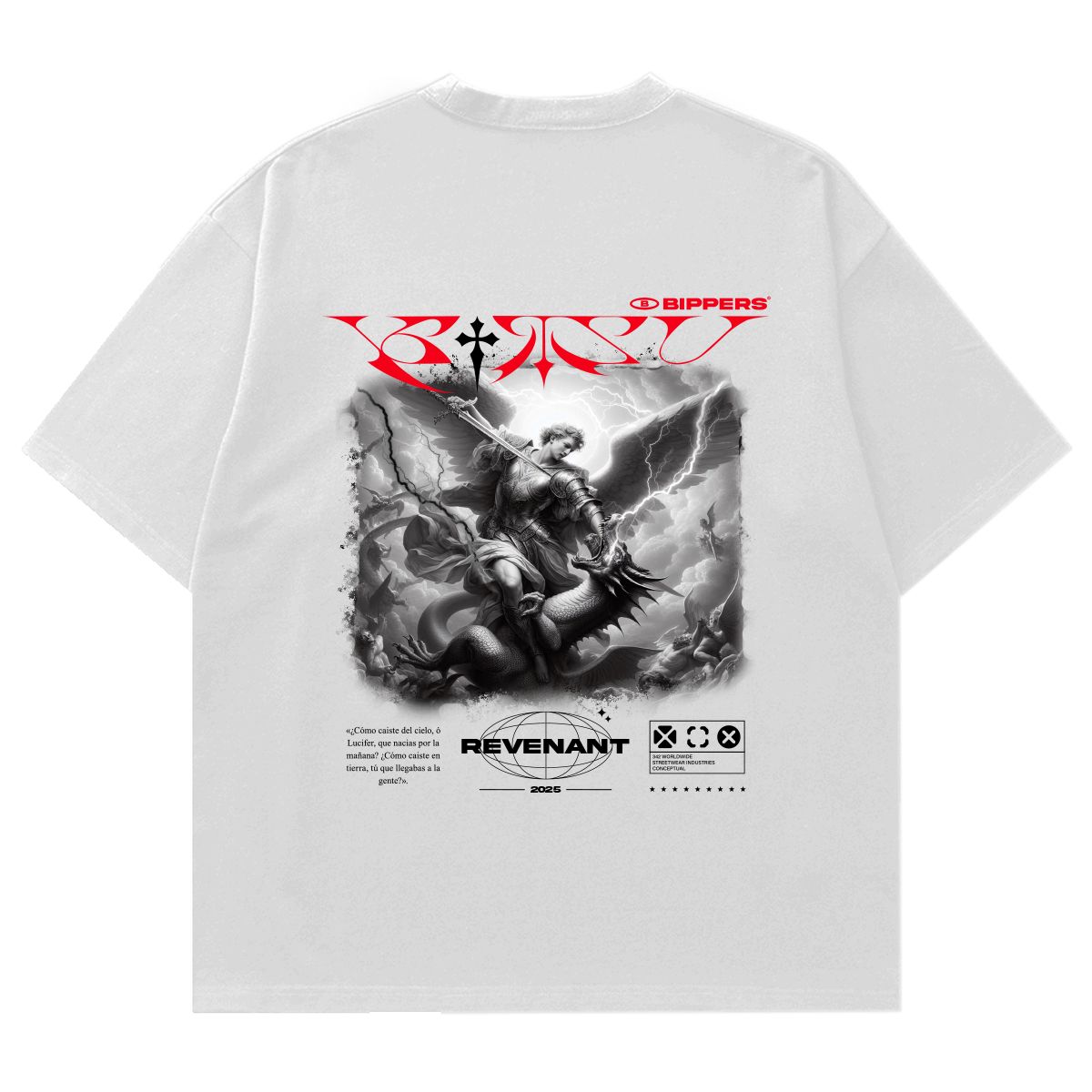 HOLGU - Polo Oversize Hombre Algodon Angel - Blanco