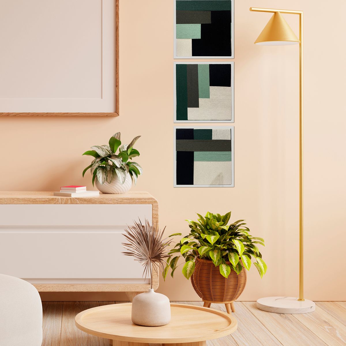 TEJICORP - juego de 3 cuadros Meliss - lienzo trenzado