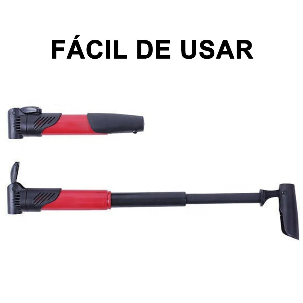 GENERICO - Inflador Bicicleta Pelota Portátil Rojo