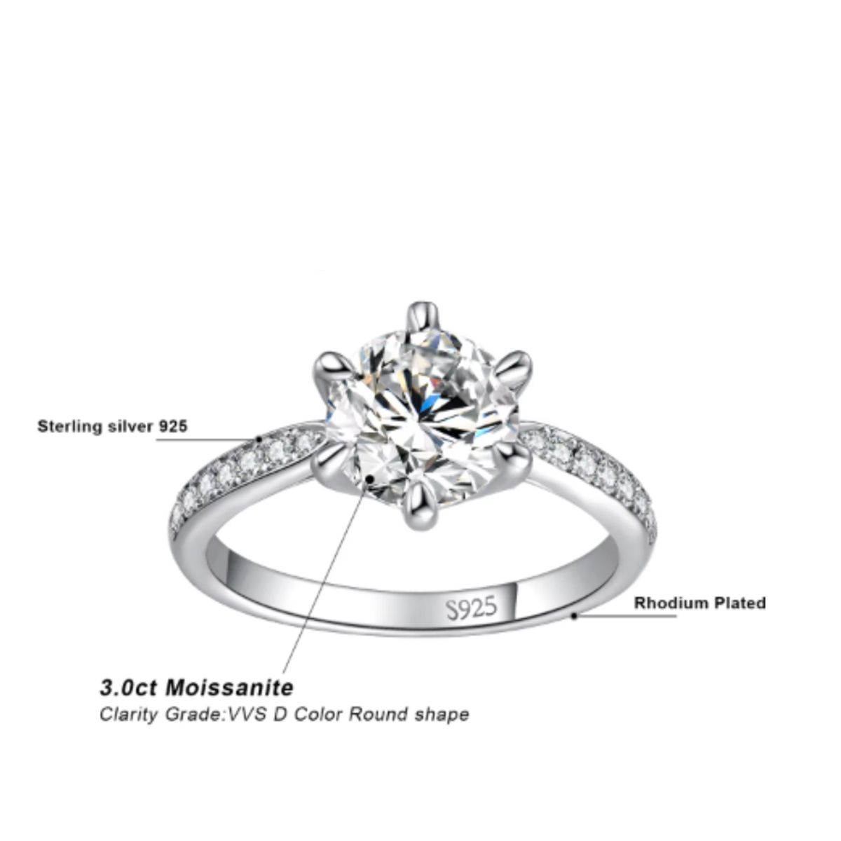 GENERICO - Anillo de Compromiso Clásico - Brillo Eterno