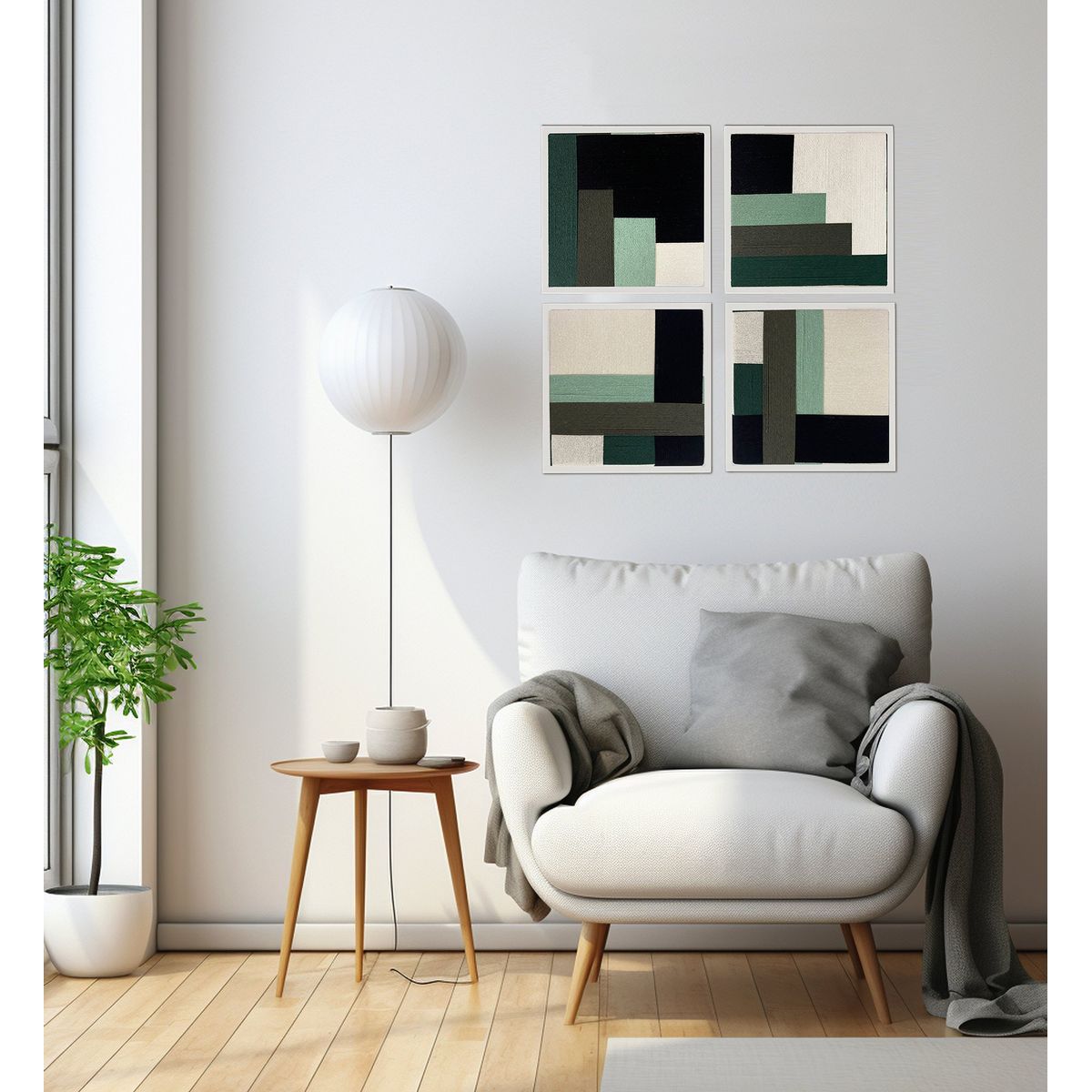 TEJICORP - juego de 4 cuadros Meliss - lienzo trenzado