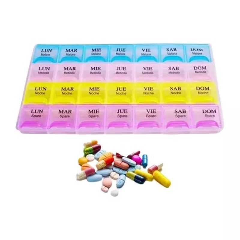 GENERICO - Pastillero Semanal 4 tomas diarias 28 compartimientos