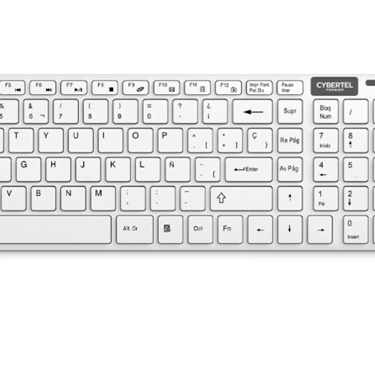 CYBERTEL - Kit PREMIER WHITE CYB WT802W Teclado+ Mouse Wifi CYBERTEL