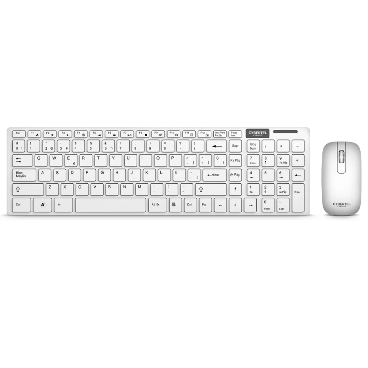 CYBERTEL - Kit PREMIER WHITE CYB WT802W Teclado+ Mouse Wifi CYBERTEL