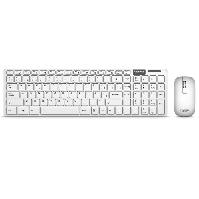 CYBERTEL - Kit PREMIER WHITE CYB WT802W Teclado+ Mouse Wifi CYBERTEL
