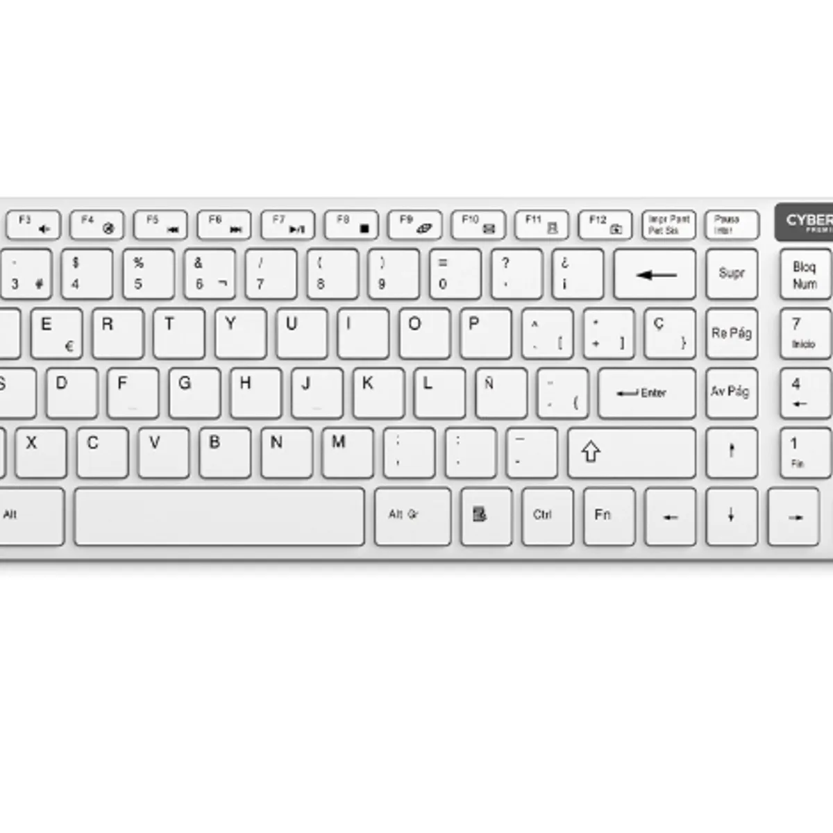 CYBERTEL - Kit PREMIER WHITE CYB WT802W Teclado+ Mouse Wifi CYBERTEL