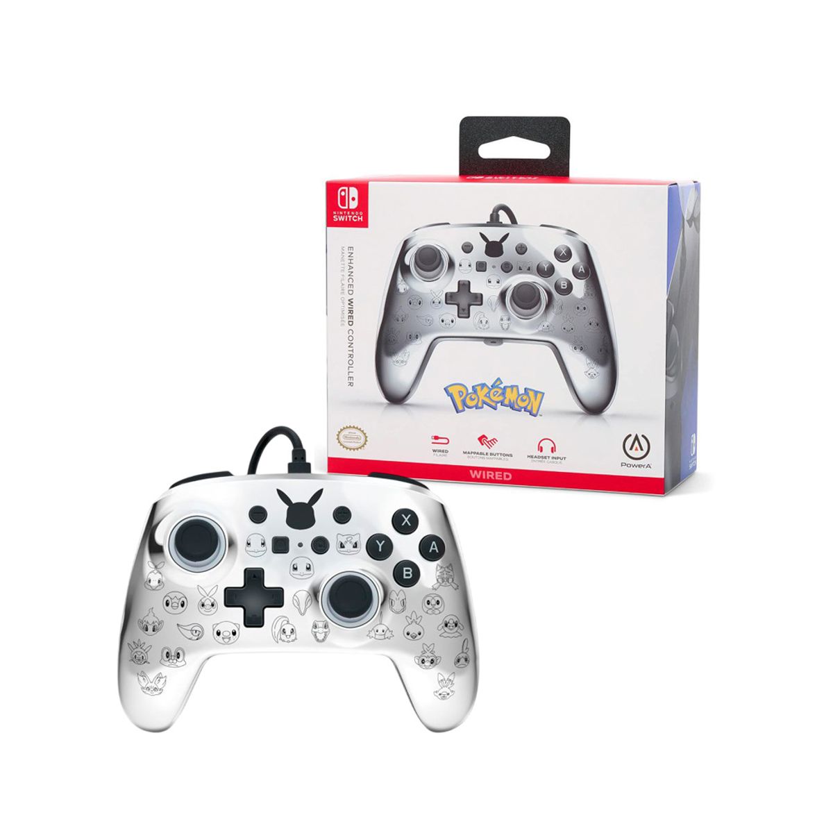 NINTENDO - Mando Nintendo Switch Silver Pokemon Edicion Especial