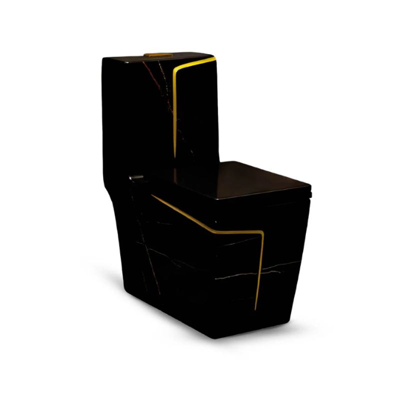 FRATELLI - INODORO ONE PIECE MINIMALISTA MARMOLEADO NEGRO CON DORADO 2328MBGL