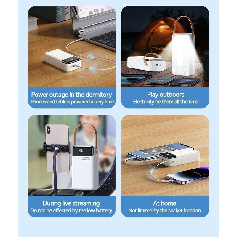 REMAX - CARGADOR PORTÁTIL  60000mAh   PD 20W+QC 22.5W  CARGA RAPIDA