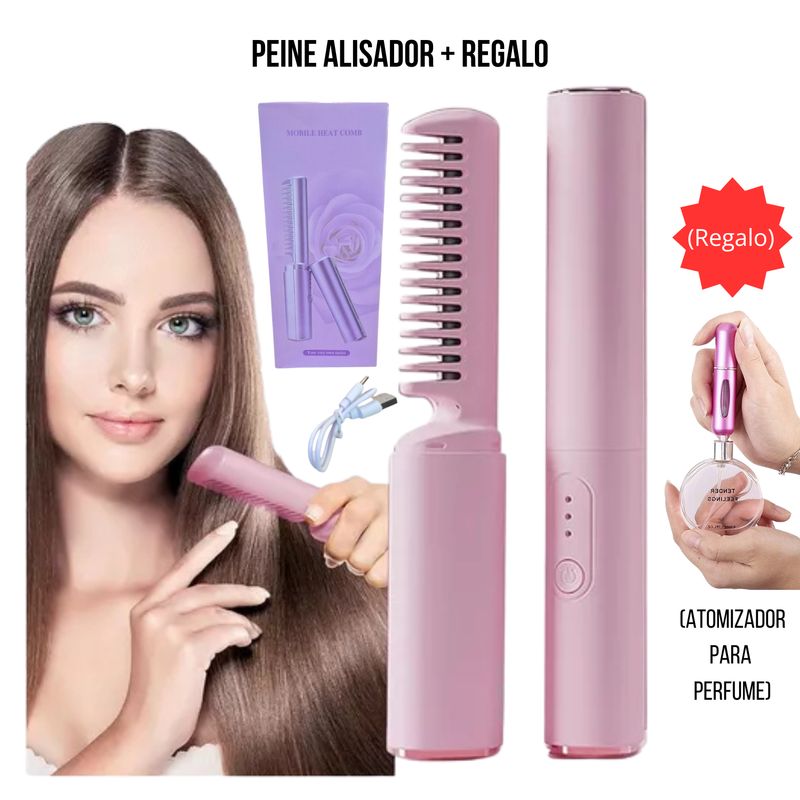OEM - Cepillo Alisador 2 en 1 Recargable + Atomizador de Regalo