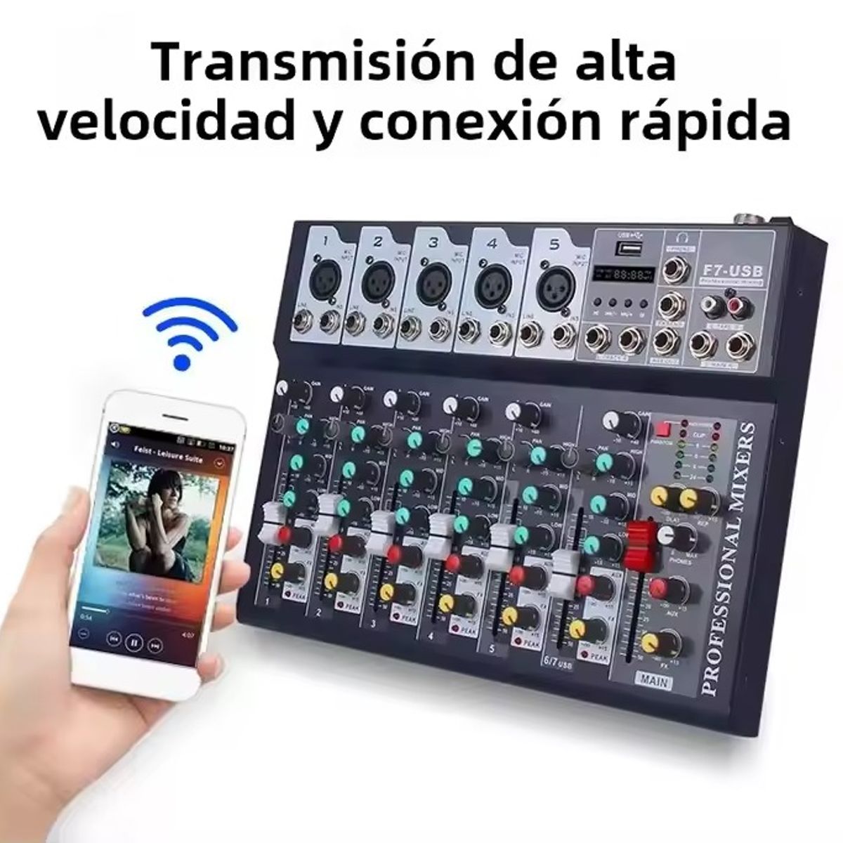 OEM - Mezclador de Audio Profesional 7 Canales Mezclador  Audio USB Bluetooth