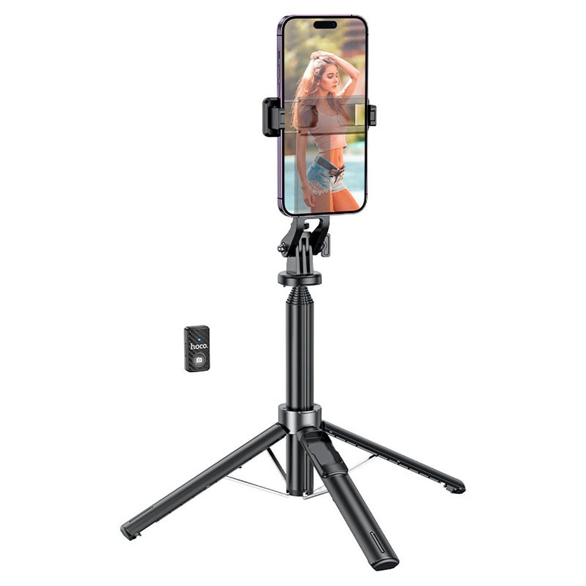 HOCO - Tripode Selfie Stick HOCO K21 Stream 137mts Control Remoto Negro
