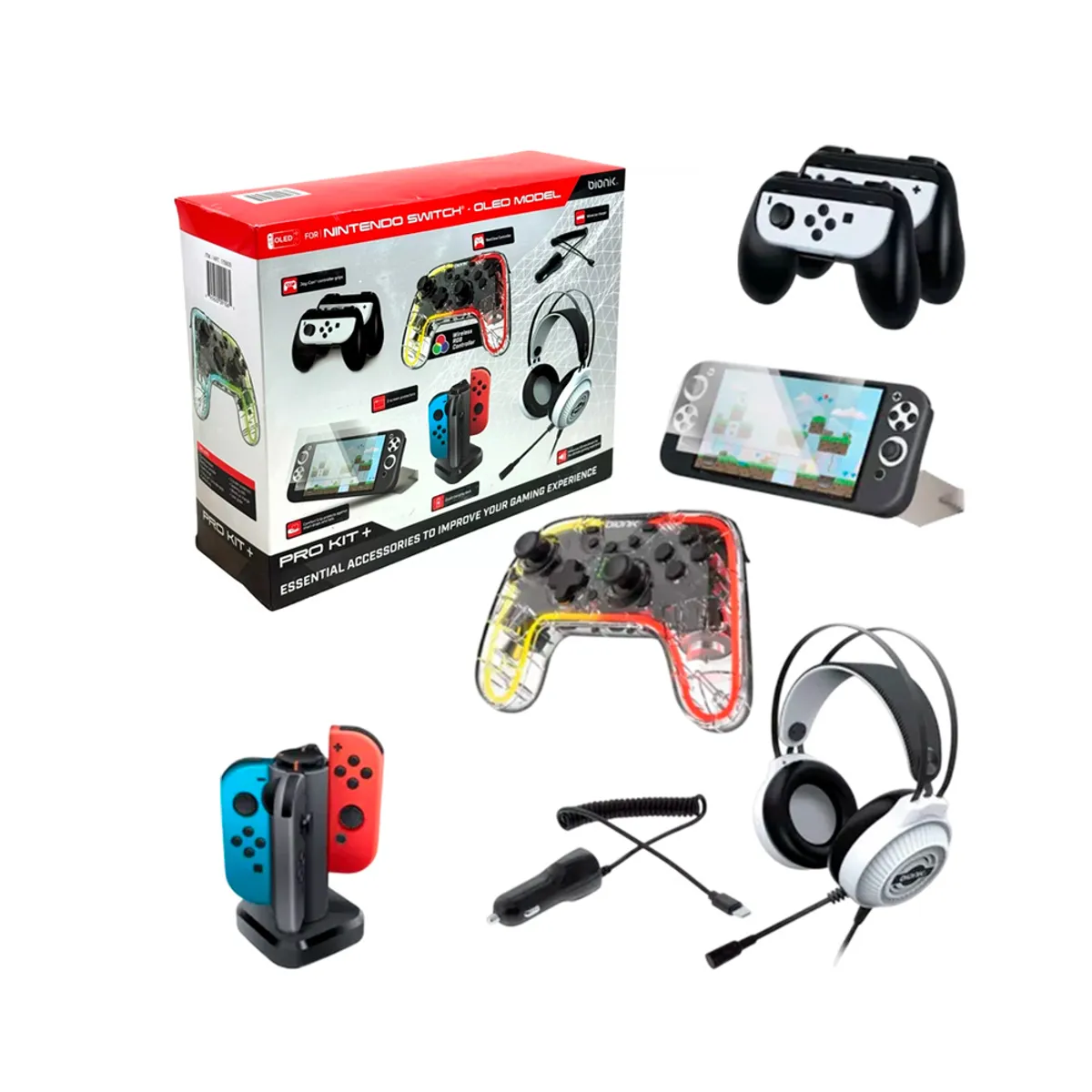NINTENDO - Nintendo Switch Oled Set Bionik Pro Kit Plus Essential