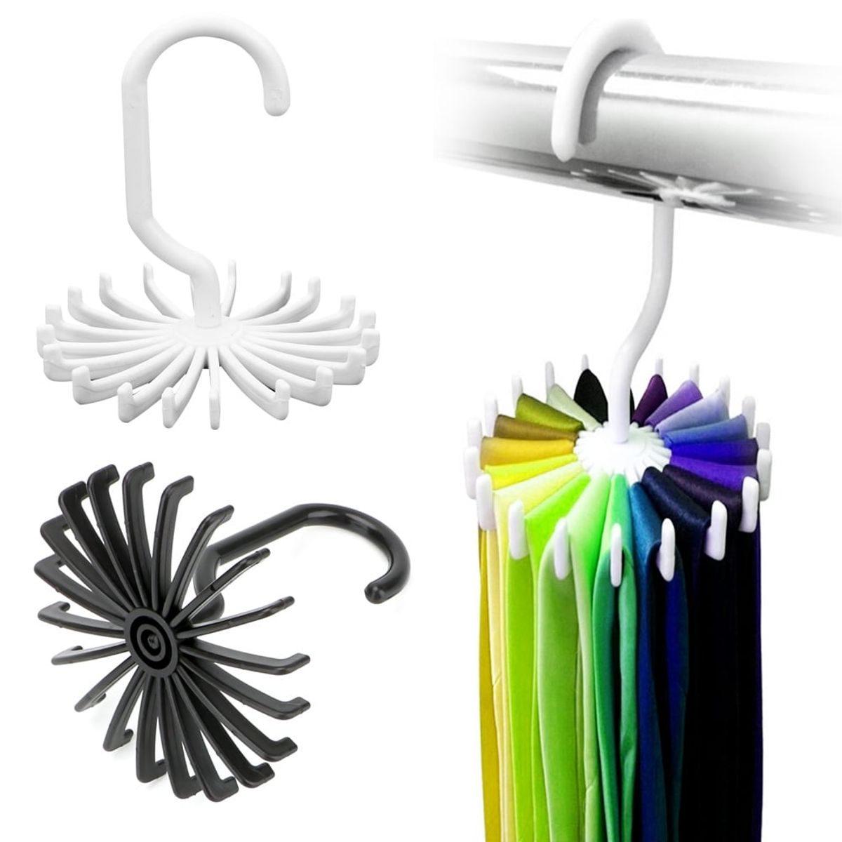 GENERICO - Colgador de Corbatas Giratorio 2pcs Organizador de Corbata