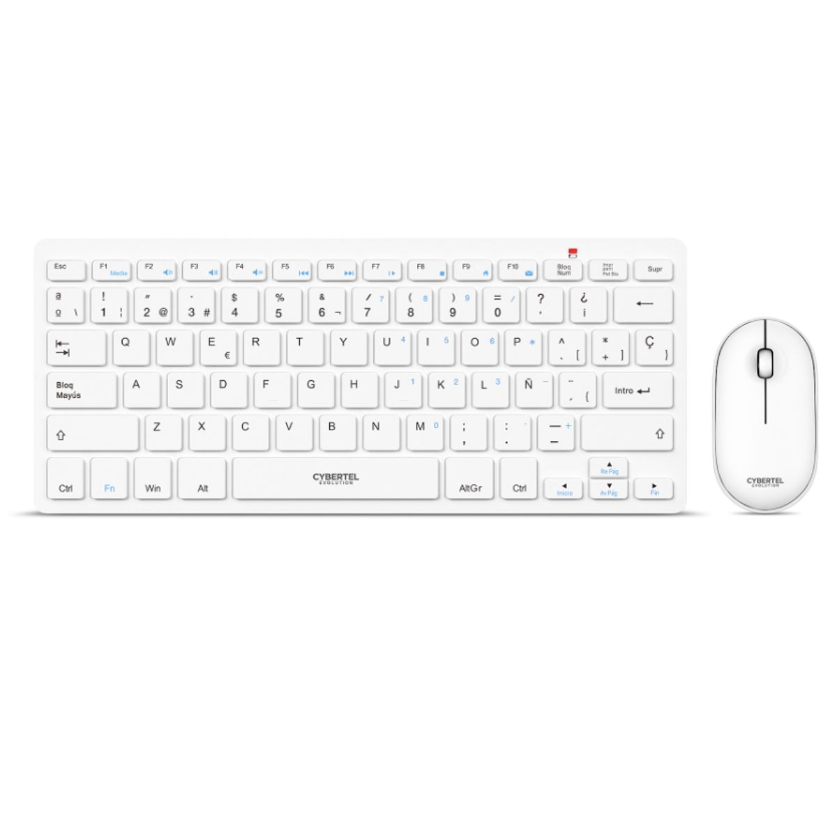 CYBERTEL - Kit EVOLUTION WHITE CYB WT801 WT Teclado+Mouse Wifi CYBERTEL
