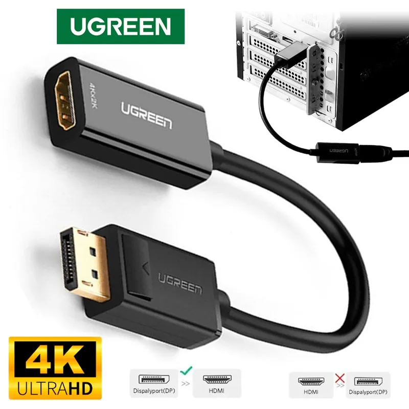 UGREEN - Adaptador Convertidor DisplayPort a HDMI UGREEN 4K ultra HD DP a HDMI