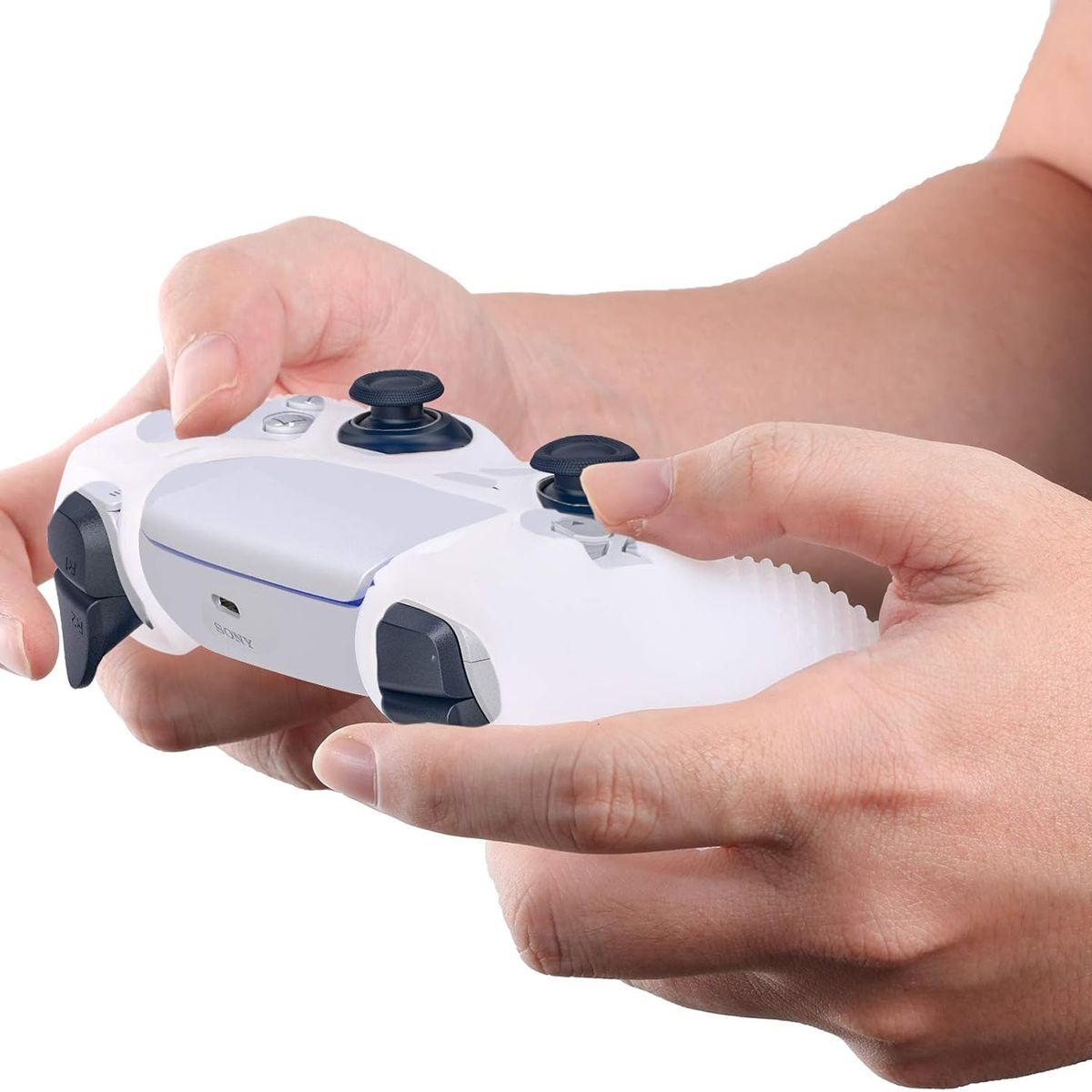 GENERICO - Case Funda Protectora Silicona Mando Control PS5 DualSense Transparent