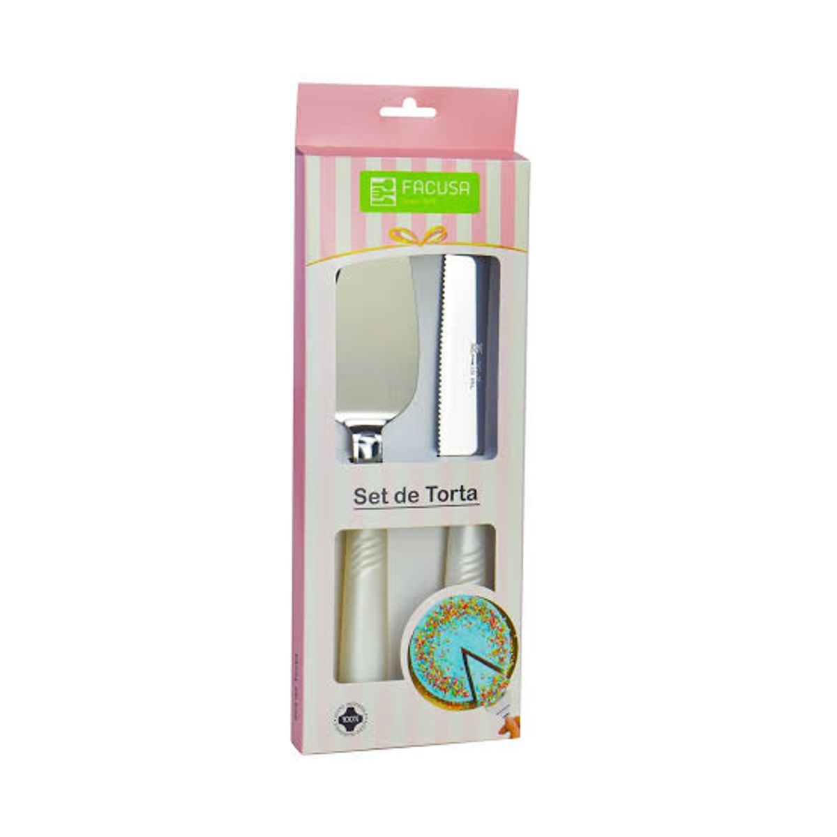 FACUSA - set de cuchillo y espatula para torta 2 piezas