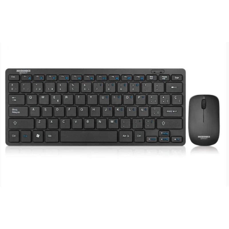 MICRONICS - Kit SPIRIT3 BLACK MIC WT800-3M Teclado y Mouse Wifi SMART TV MICRONICS